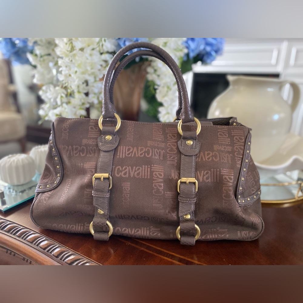 Just Cavalli Brown Large Handbag